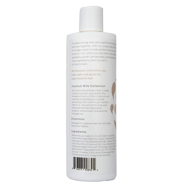 Purezero Coconut Milk Shampoo & Conditioner Set - 100% Vegan & Cruelty Free - Intense Hydration & Increase Shine - Zero Sulfates, Parabens, Dyes - Fight Dandruff & Frizz - Image 5