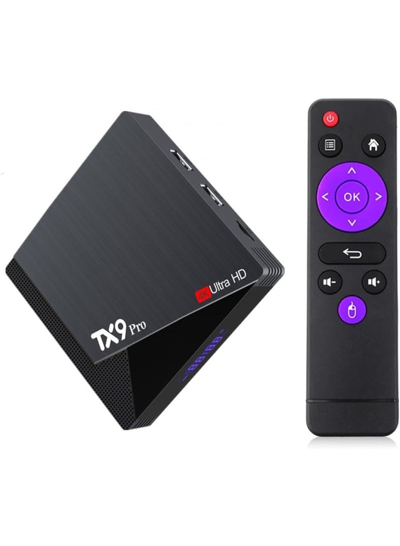 TX9 PRO Android 10.0 TV Box 2GB RAM 16GB ROM, Allwinner H313 Quad-Core Smart Media Player | 6K H.265 4K Ultra HD, Dual-Band 2.4G/5.8G WiFi, 10/100M Ethernet LAN, USB 2.0, SD Card Slot, KODI 18.4, HDR, 3D Hardware Acceleration | Android Smart TV Box with HDMI Cable & Remote for Streaming YouTube Netflix Prime Video, Gaming, Web Browsing | Turn Any TV into Smart Android TV - Image 1