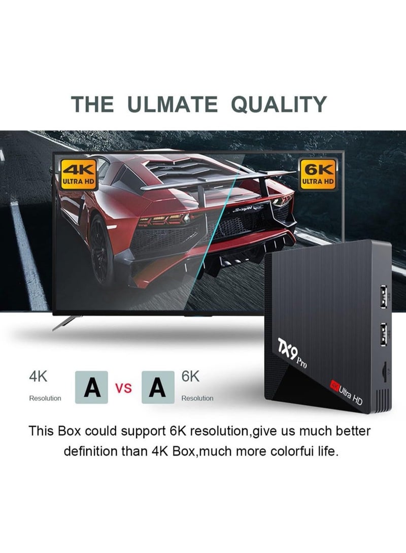 TX9 PRO Android 10.0 TV Box 2GB RAM 16GB ROM, Allwinner H313 Quad-Core Smart Media Player | 6K H.265 4K Ultra HD, Dual-Band 2.4G/5.8G WiFi, 10/100M Ethernet LAN, USB 2.0, SD Card Slot, KODI 18.4, HDR, 3D Hardware Acceleration | Android Smart TV Box with HDMI Cable & Remote for Streaming YouTube Netflix Prime Video, Gaming, Web Browsing | Turn Any TV into Smart Android TV - Image 3