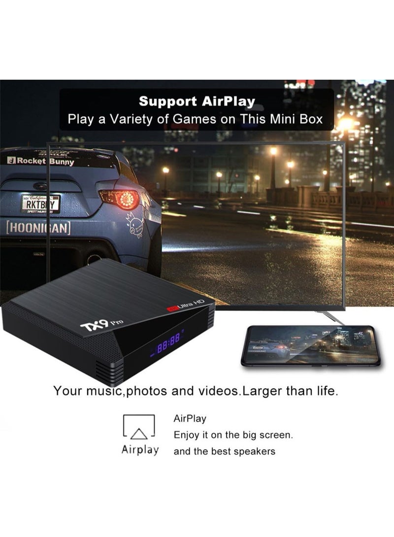 TX9 PRO Android 10.0 TV Box 2GB RAM 16GB ROM, Allwinner H313 Quad-Core Smart Media Player | 6K H.265 4K Ultra HD, Dual-Band 2.4G/5.8G WiFi, 10/100M Ethernet LAN, USB 2.0, SD Card Slot, KODI 18.4, HDR, 3D Hardware Acceleration | Android Smart TV Box with HDMI Cable & Remote for Streaming YouTube Netflix Prime Video, Gaming, Web Browsing | Turn Any TV into Smart Android TV - Image 4