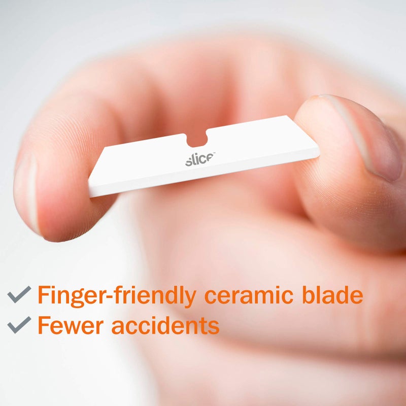 Slice 10526 Rounded Tip Ceramic Replacement Blade with 1" Cutting Depth, Equivalent to 20 Metal Blades (3 Pack), White - Image 2