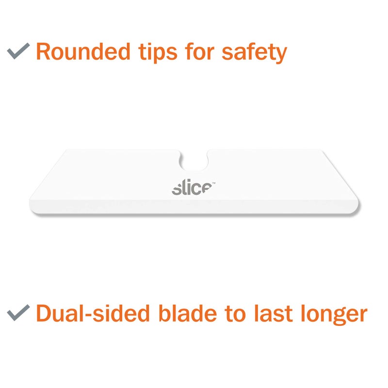 Slice 10526 Rounded Tip Ceramic Replacement Blade with 1" Cutting Depth, Equivalent to 20 Metal Blades (3 Pack), White - Image 5