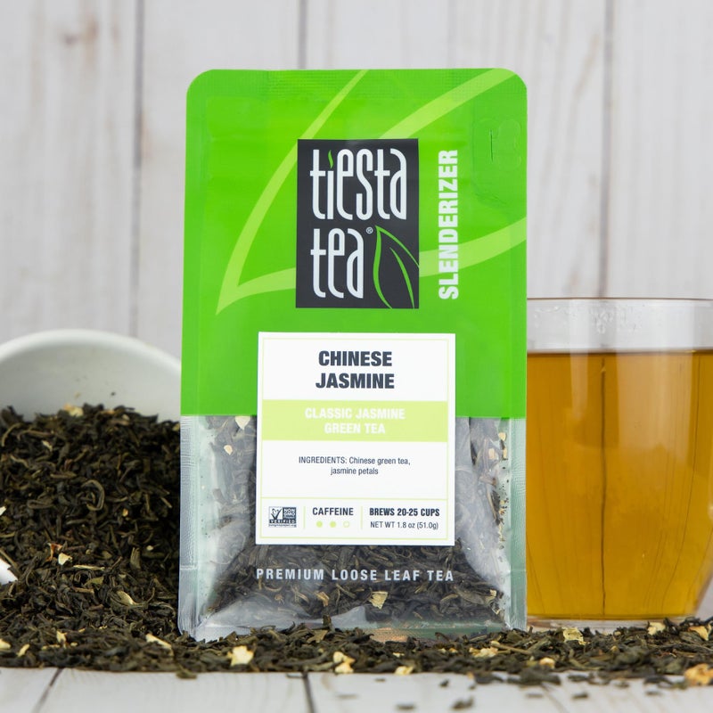 Tiesta Tea - Chinese Jasmine, Loose Leaf, Classic Jasmine Green Tea, Premium Blend, Medium Caffeinated Green Blend, Make Hot or Iced & Brews Up to 25 Cups, 1.8 Ounce Resealable Pouch - Image 2