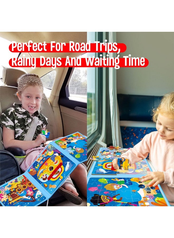SpriteGru Magnetic Puzzles for Kids 3-5 Years, 3 leveled Travel Puzzles-20/25/30 Pieces Sudoku Puzzle Games Magnetic Jigsaw Puzzles, Trip Toys, Car Activities for Preschool Boys & Girls (Ocean World Theme) - Image 5