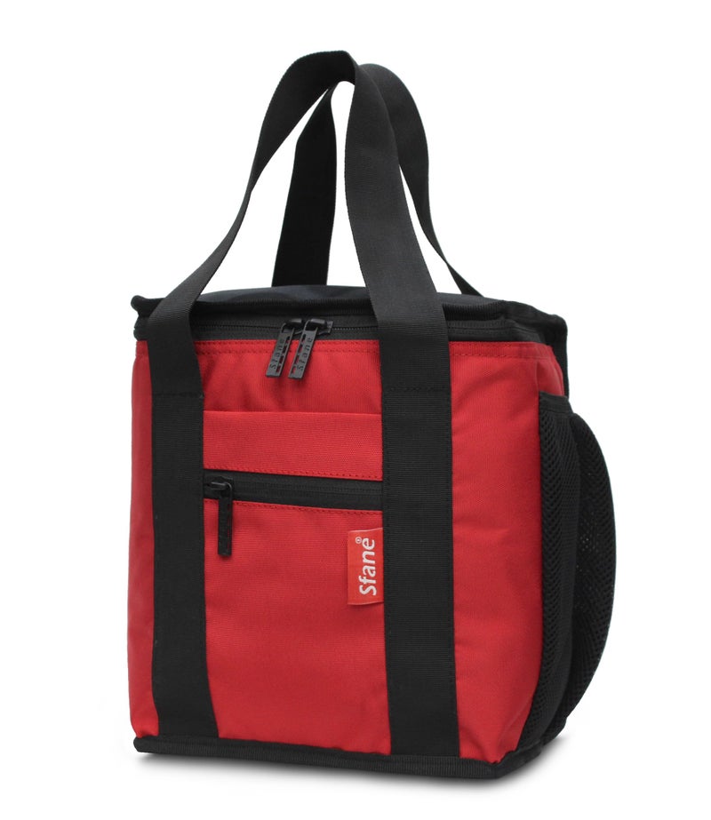 Sfane Red 9.50 inches Lunch Bag - Compact, Easy Wash, Smooth Zipper & Lightweight - Tote Bag & Container, Lunch Bag for Men, Women, Adults - Image 5
