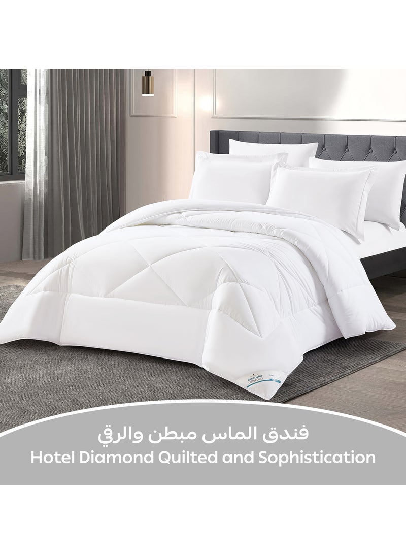 Donetella Bedding Comforter Set, King Size Fits 200x200 cm - 6-Pcs Solid Quilted Bed Set, Microfiber Fabric - 1 Comforter, 1 Fitted Sheet, 2 Pillow Shams, 2 Pillowcases  - Image 2