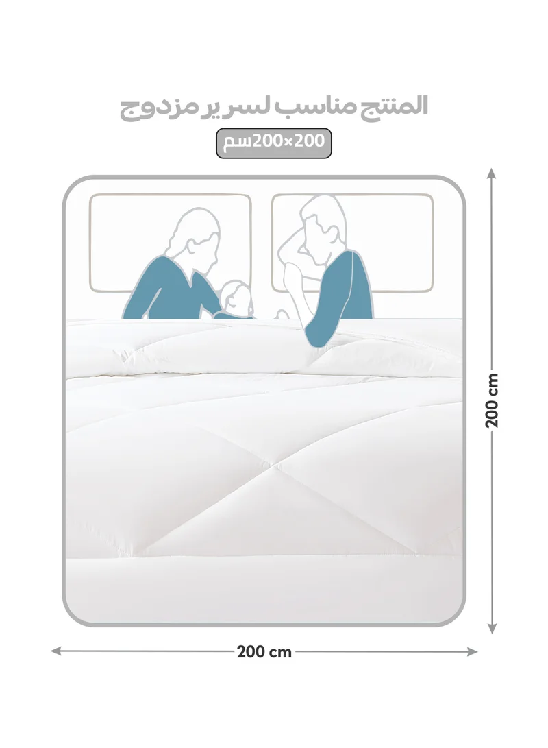 Donetella Bedding Comforter Set, King Size Fits 200x200 cm - 6-Pcs Solid Quilted Bed Set, Microfiber Fabric - 1 Comforter, 1 Fitted Sheet, 2 Pillow Shams, 2 Pillowcases