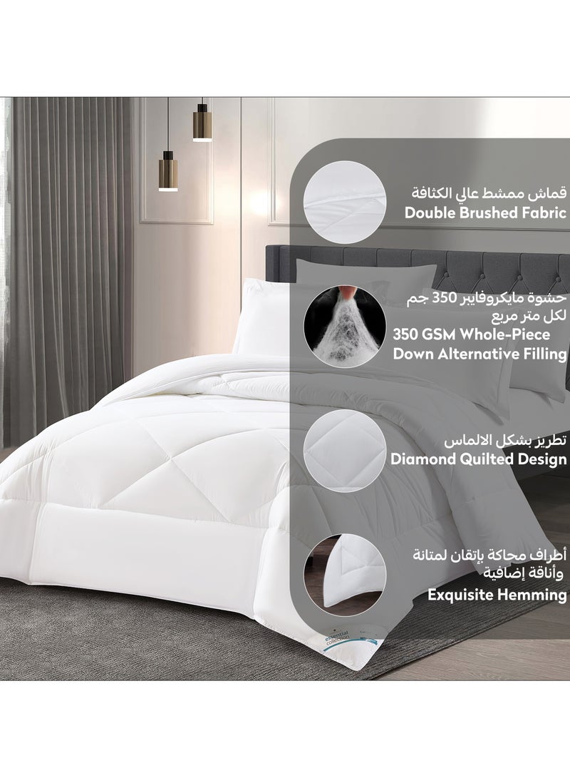 Donetella Bedding Comforter Set, King Size Fits 200x200 cm - 6-Pcs Solid Quilted Bed Set, Microfiber Fabric - 1 Comforter, 1 Fitted Sheet, 2 Pillow Shams, 2 Pillowcases  - Image 5