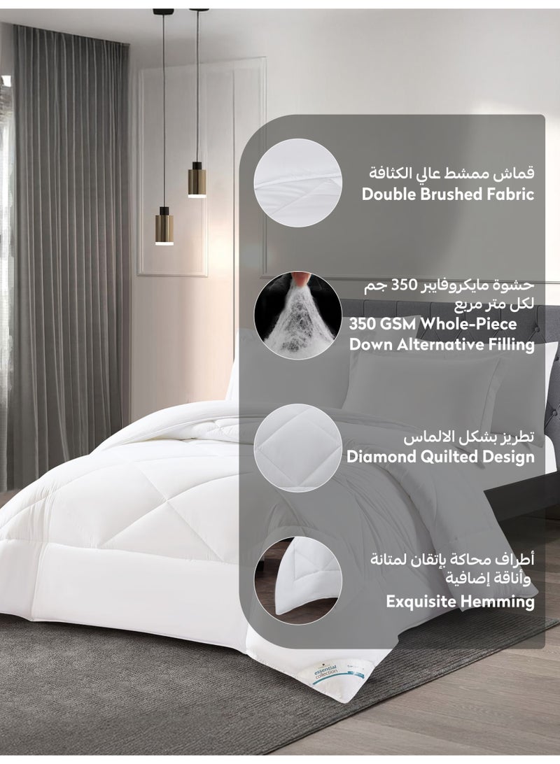 Donetella Bedding Comforter Set, 260x240 cm King Size Bed - 6-Pcs Solid Quilted Bed Set, Microfiber Fabric - 1 Comforter, 1 Fitted Sheet, 2 Pillow Shams, 2 Pillowcase - Image 4