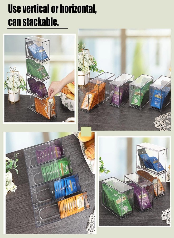 ELLDOO 4 Drawers Tea Bag Organizer, Clear Acrylic Stackable Tea Bag Storage Holder for Kitchen Pantry, Coffee Pod Snack Storage for Countertop Cabinet - Image 3