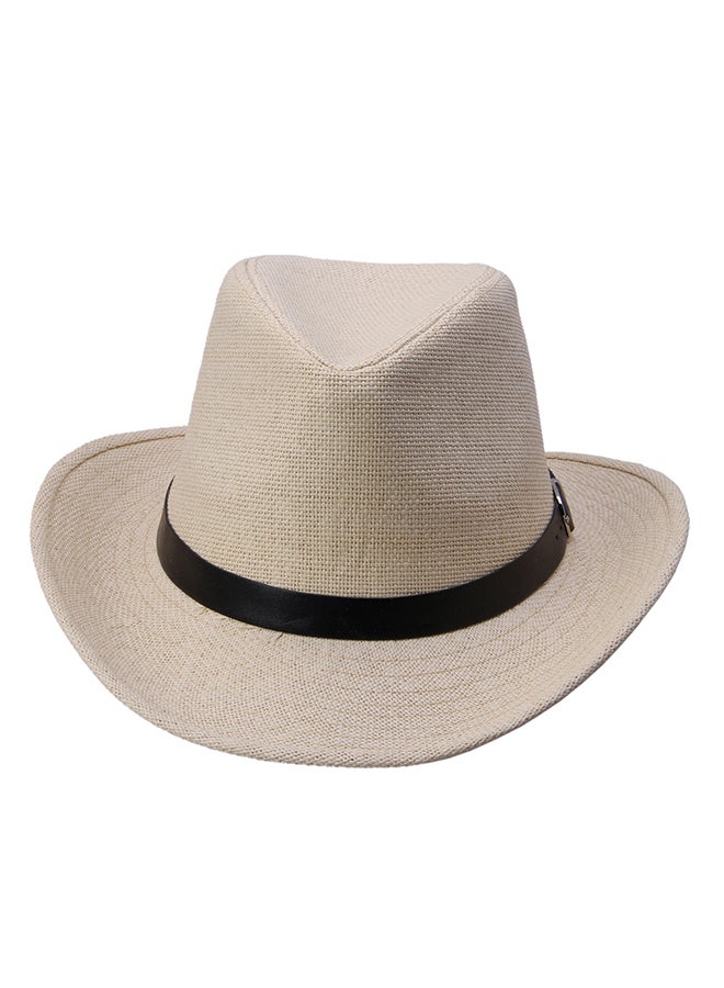 جولي قبعة راعي البقر من القش على شكل دلو بيج - Image 3