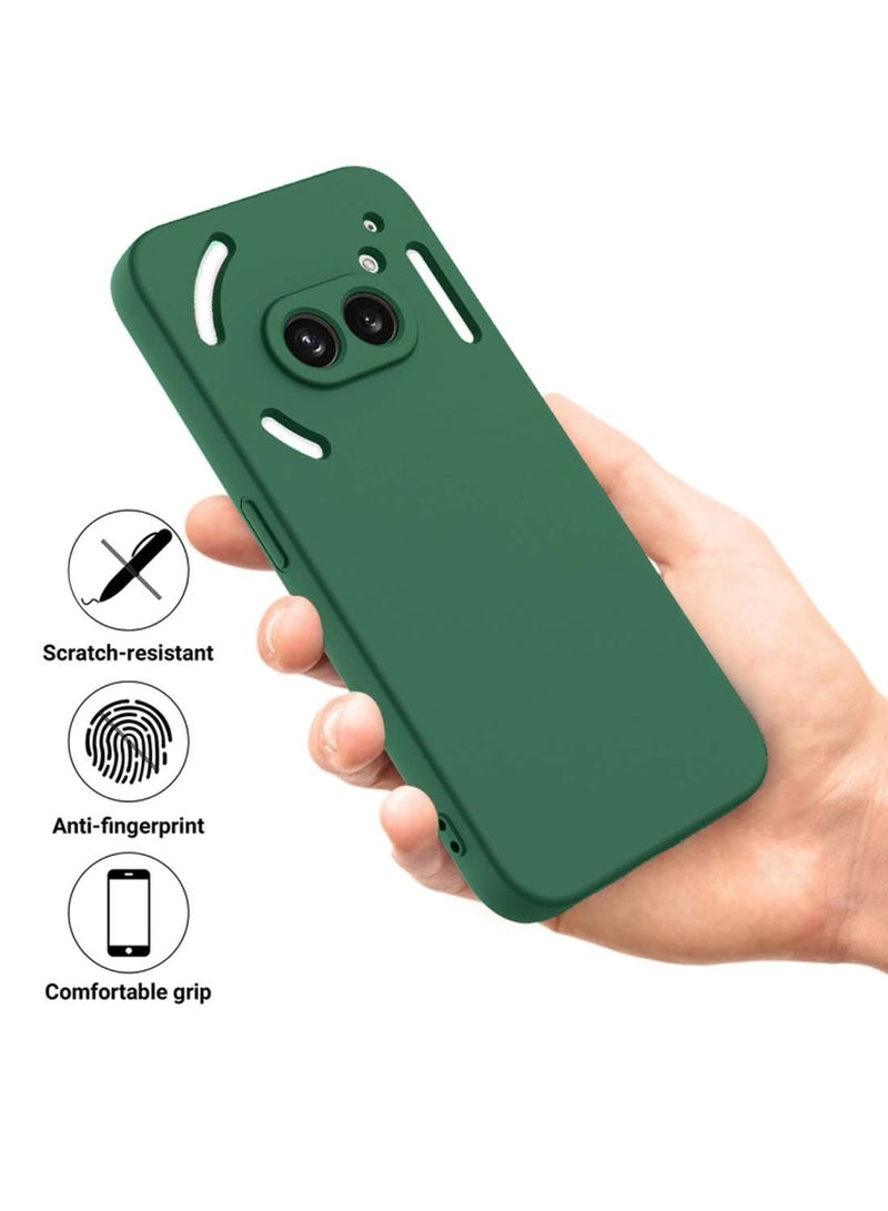 Wtech Nothing Phone (2a) 5G 2024 / Nothing Phone (2a) Plus Liquid Silicone with Lens Hole Case Cover - Dark Green - Image 2