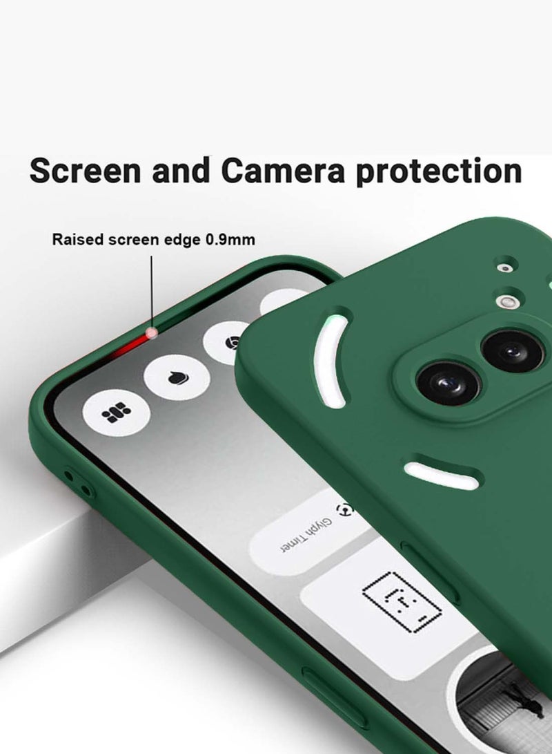 Wtech Nothing Phone (2a) 5G 2024 / Nothing Phone (2a) Plus Liquid Silicone with Lens Hole Case Cover - Dark Green - Image 4