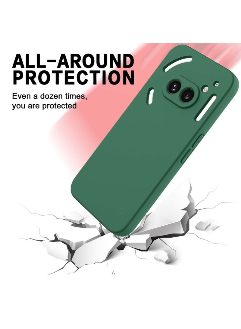 Wtech Nothing Phone (2a) 5G 2024 / Nothing Phone (2a) Plus Liquid Silicone with Lens Hole Case Cover - Dark Green - Image 5