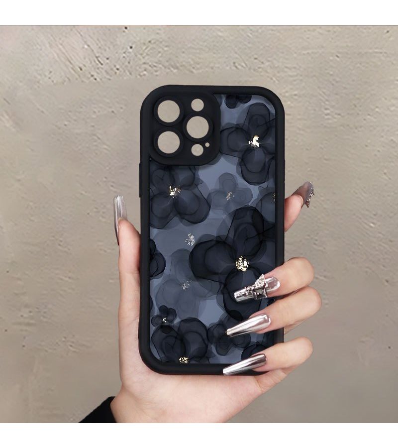 Black Lace Flower Phone Case For iPhone 16 Pro - Image 2