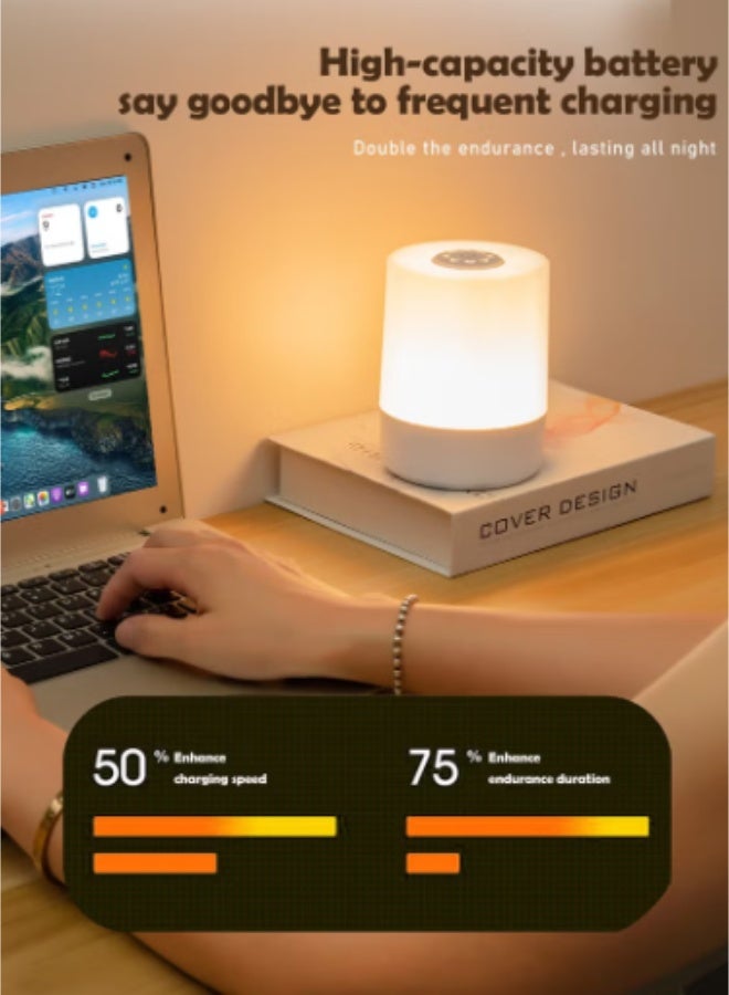 Rechargeable Touch Night Light, Dimmable LED Bedside Lamp, Baby Nursery Light, 3 Color Temperatures, Timer, Perfect for Bedroom, Dorm, Nighttime Feeding - Image 3