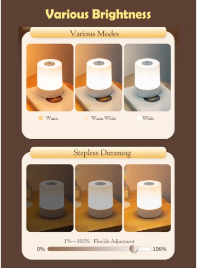 Rechargeable Touch Night Light, Dimmable LED Bedside Lamp, Baby Nursery Light, 3 Color Temperatures, Timer, Perfect for Bedroom, Dorm, Nighttime Feeding - Image 4