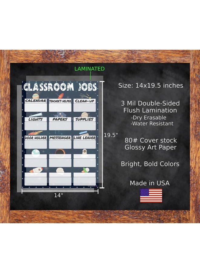 3D Learning LLF Space Class Jobs Chart- Laminated 14x19.5 - Classroom Posters and Decorations, Back to School Supplies, Teachers' Posters for Preschool, Kindergarten, Elementary Classes, Home School - Image 3