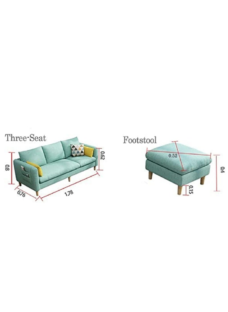Ripple FURNITURE Sectional Fabric Sofa Set Cotton Furniture Home Apartment Hotel L Shape 3 Seaters Grey 178X76X80  - Image 2
