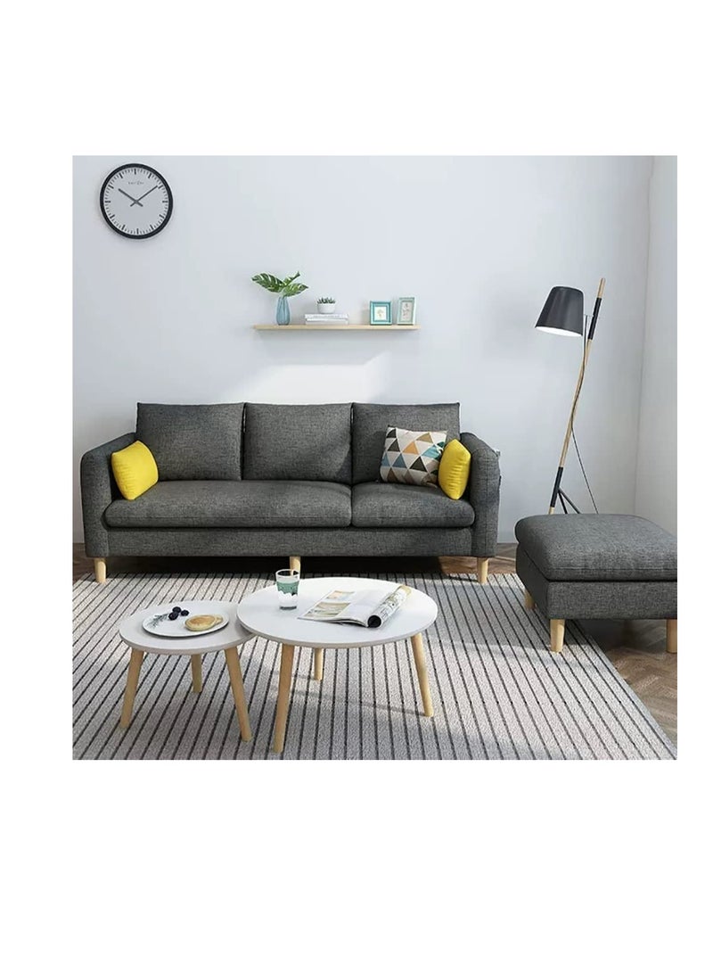 Ripple FURNITURE Sectional Fabric Sofa Set Cotton Furniture Home Apartment Hotel L Shape 3 Seaters Grey 178X76X80  - Image 1