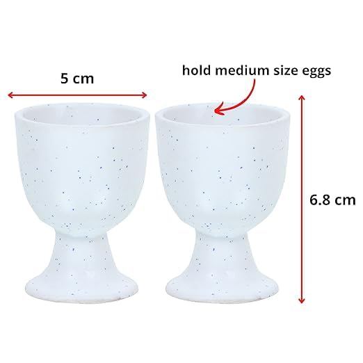 Qimacplus Elevate Your Breakfast Experience Soft Boiled Egg Holder Set Stylish Ceramic Egg Cups Perfect Housewarming Giftset of 4 (White Matt) - Image 4