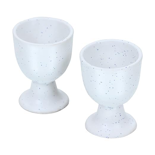 Qimacplus Elevate Your Breakfast Experience Soft Boiled Egg Holder Set Stylish Ceramic Egg Cups Perfect Housewarming Giftset of 4 (White Matt) - Image 2