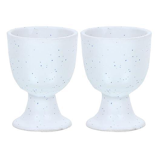 Qimacplus Elevate Your Breakfast Experience Soft Boiled Egg Holder Set Stylish Ceramic Egg Cups Perfect Housewarming Giftset of 4 (White Matt) - Image 3