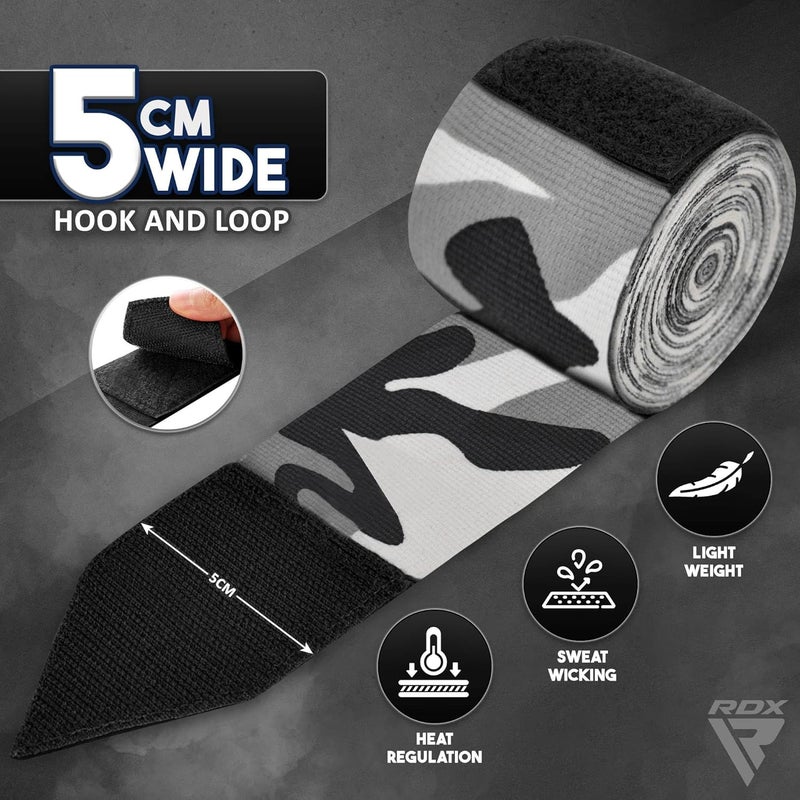 Rdx Boxing Hand Wraps 4.5M / 180 Inches – Mexican Style Semi-Elastic MMA Inner Gloves - Wrist Support for Muay Thai, Kickboxing, BJJ, Karate - Thumb Loop & Hook and Loop Closure - Cotton & Nylon Blend - Image 2