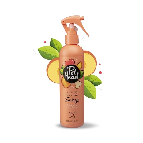 Pet Head Quick Fix Dog Dry Clean Spray | Peach Scent | Dry Dog Shampoo for Smelly Dogs | Nourishes and Softens Coat & Skin | Vegan | Gentle Formula for Puppies | Made in USA | 10.1 fl. oz. - Image 1