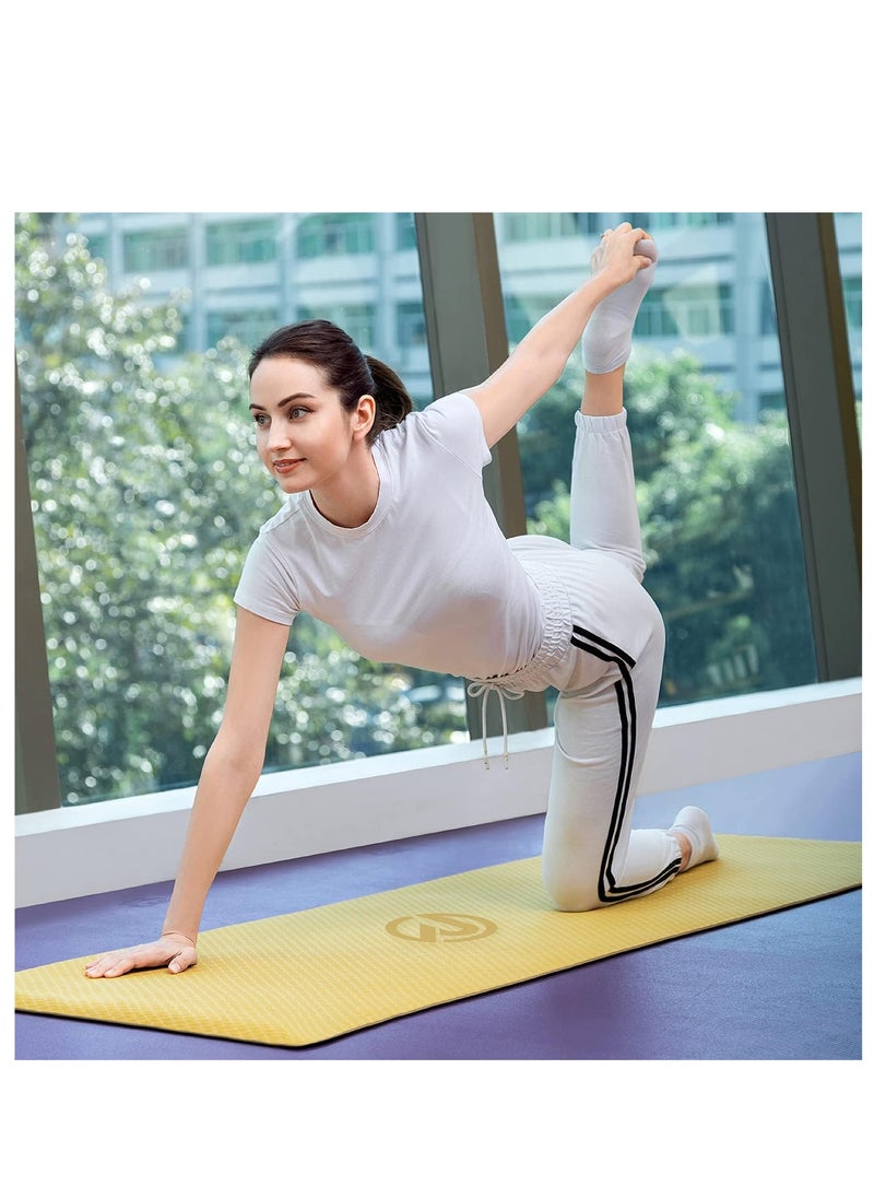 6mm Anti-Slip TPE Yoga Mat with Strap, Bag - Knee Support, Non-Slip, Lightweight for Yoga, Pilates, Fitness, Home Workouts 183*66 cm (Gold/Black) - pzsku/Z66B112C708303963BEC4Z/45/_/1731086480/50dd65b3-5600-457d-920b-eaf3670db0f2