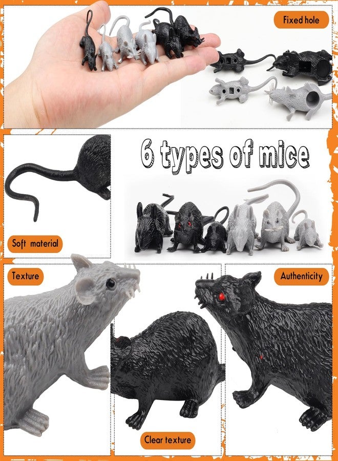 DOITEM 46 Pcs Mini Faux Rats Bulk Plastic Faux Mouse Toys Realistic Pranks Mice Simulated Large and Small Mouse Rat Decorations for Christmas April Fools Day Creepy Prank Party Supplies - Image 3
