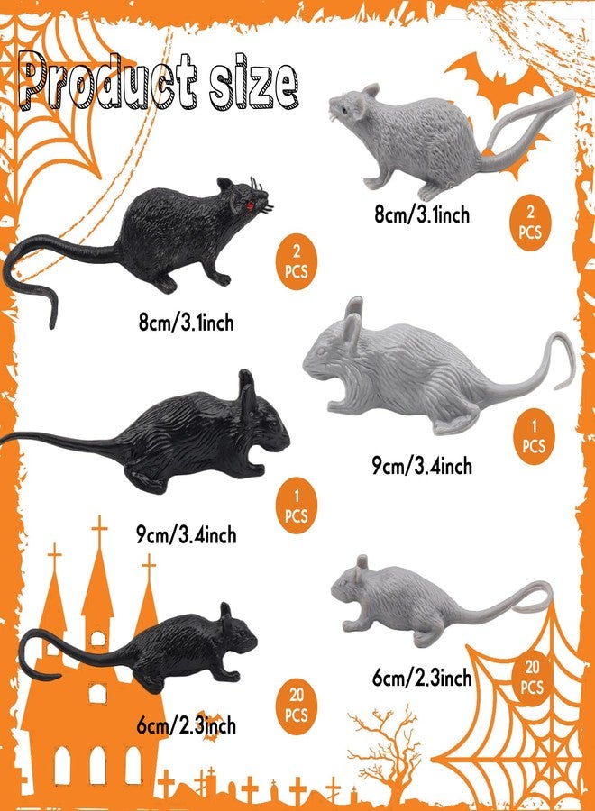 DOITEM 46 Pcs Mini Faux Rats Bulk Plastic Faux Mouse Toys Realistic Pranks Mice Simulated Large and Small Mouse Rat Decorations for Christmas April Fools Day Creepy Prank Party Supplies - Image 2