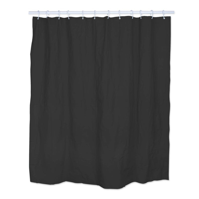 DII Shower Curtain Liner Collection Lightweight, Waterproof with Reinforced Grommet Holes, 70x72, Black - Image 1