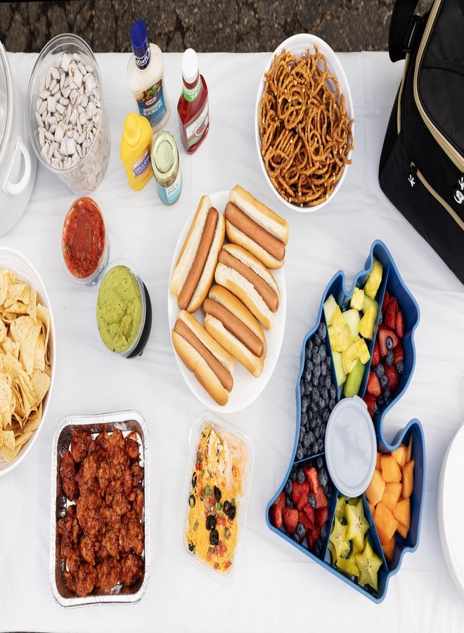 KOLORAE Michigan Serving Tray - Unique 7 Compartment Mitten State Reusable Snack Tray w/Dressing Cup. Great for Entertaining and Storage for Appetizers, Snacks, Chips & Dip - Image 5