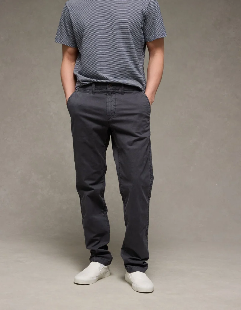 American Eagle  AE Flex Original Straight Lived-In Khaki Pant for Men | Best Price UAE