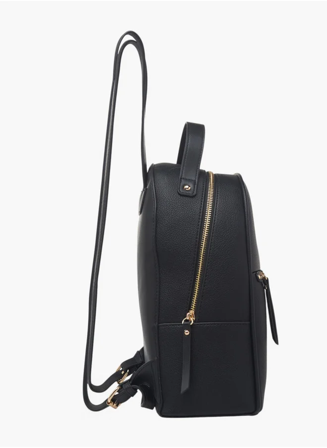 Flora Bella By Shoexpress Women's Colourblock Backpack with Zip Closure and Adjustable Strap