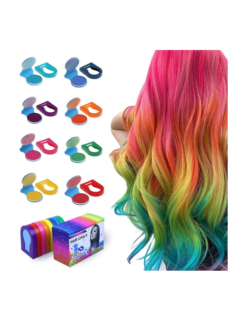 SOLARAE Hair Chalk Temporary Color Non-Sticky Washable Dye for New Year Birthday Party Cosplay DIY Washes Out with Shampoo 8-Color - Image 1