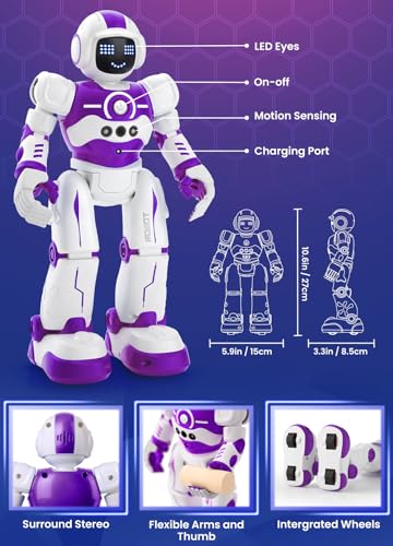 EduCuties Robot Toys for KidsProgrammable Remote Control Smart Walking Dancing Robot Toy with Gesture Sensing for Age 4 5 6 7 8 9 10 Year Old Boys Girls for Birthday PresentPurple - Image 5