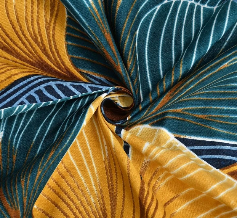 DECOREZA Cotton Feel Glace Cotton Elastic Fitted Printed King Size Double Bed Bedsheet with 2 Pillow Covers and Fits Upto 8 inches Mattress, Size- 72"x78" (Green Booti), 240 TC - Image 2