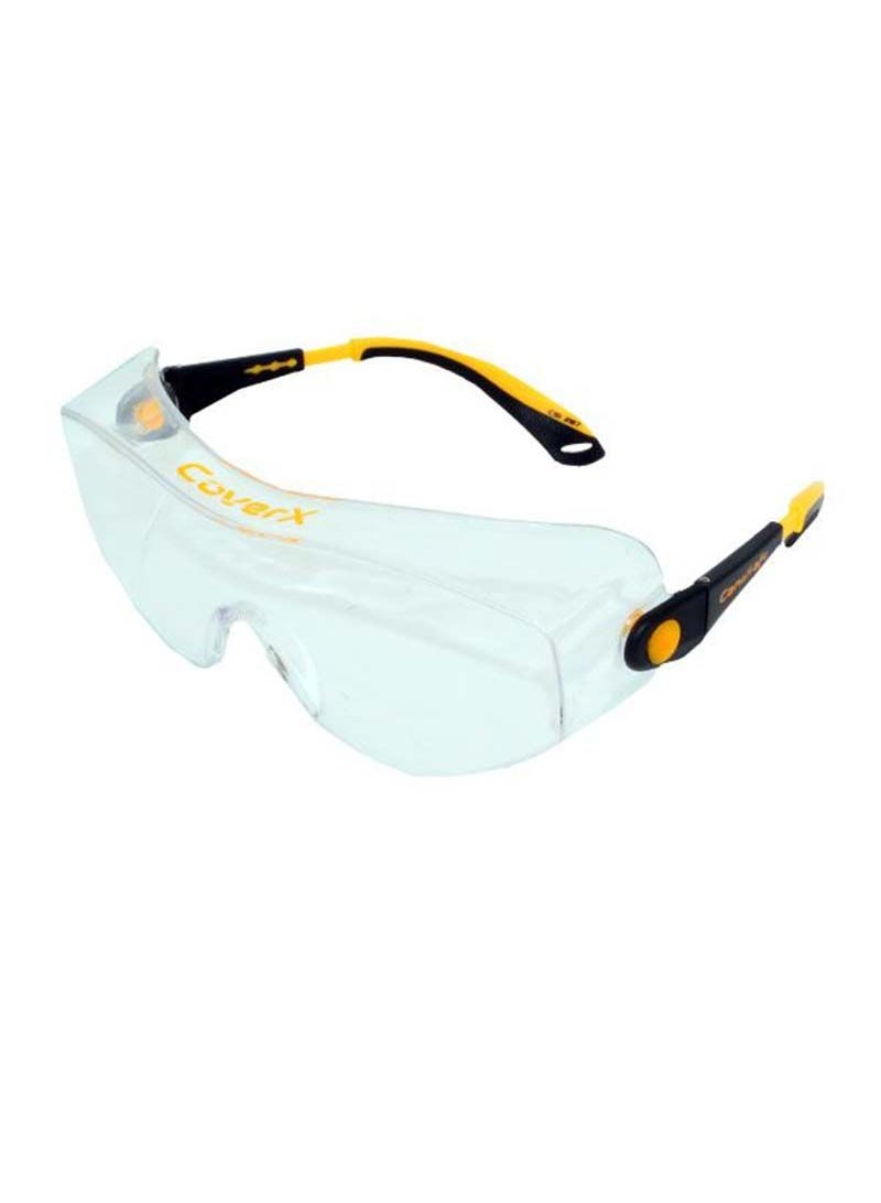 نظارات أمان CoverX إطار أسود/أصفر عدسة شفافة - CanaSafe-20400
