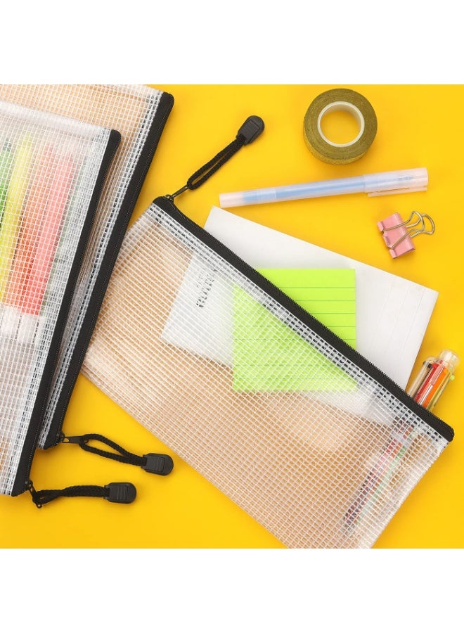 Blythornix A6 Size File Folders with Zipper, Plastic File Pockets Organizer with Zip Waterproof, Pouch Document Mesh Bag for Paper Storage, Multicolour File Jackets 12 Packs - Image 4