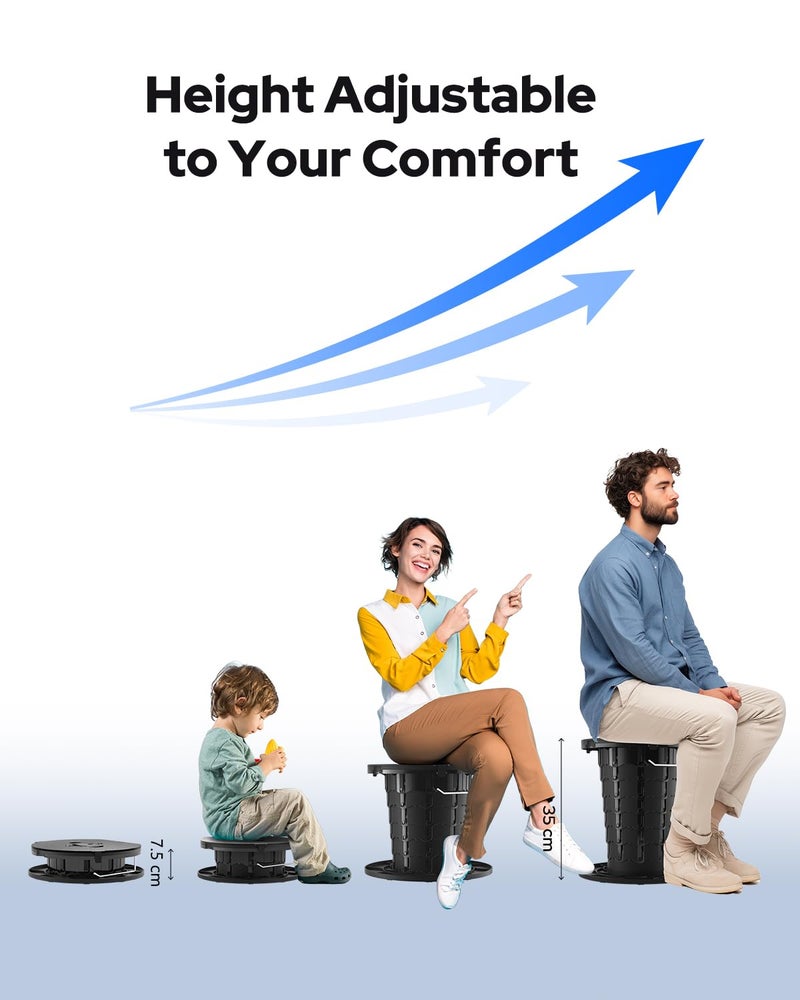 LuckyNov Adjustable Height Portable Toilet with Soft Seat Cushion, Waste Bags & Gel, Camping Toilet for Adults & Kids, Compact Travel Potty for Outdoor, RV, Hiking, Emergency Use - Image 2