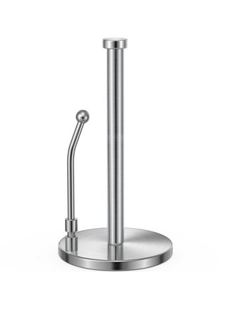 Paper Towel Holder for One Hand Tear, Paper Towel Dispenser Standing Weighted Base Non Slip, Spring Arm Fit Most Size Paper Roll, Stainless Steel Paper Towel for Kitchen Countertop(Silver) - pzsku/Z66B158D5C107703C7670Z/45/_/1693454415/11afc9f0-092a-4a59-9518-67ee2e256cce
