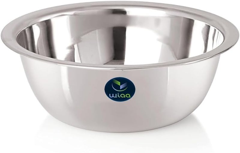 WIAA Stainless Steel Mixing Bowl 1400ml | Food-Grade Steel | Lightweight Round Base Bowl | Stackable, Wide Rim, Multipurpose Kitchen Use (Pack of 1) - Image 1