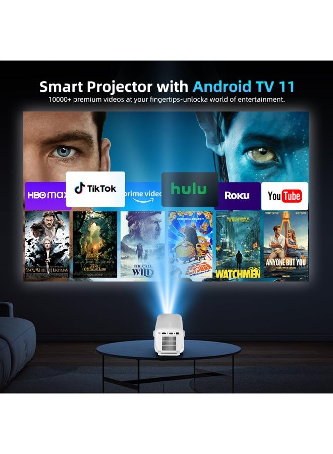 جهاز عرض ذكي بنظام أندرويد بدقة 4K مع تركيز تلقائي صغير الحجم يدعم بلوتوث وواي فاي 5G محمول للاستخدام اليومي والترفيه الخارجي - Image 4