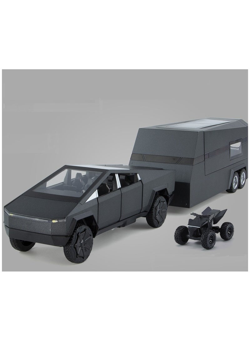 Cyber-truck Diecast Pickup Truck Model, Metal Off-Road Vehicle with Sound and Light, Kids Toy - Image 1