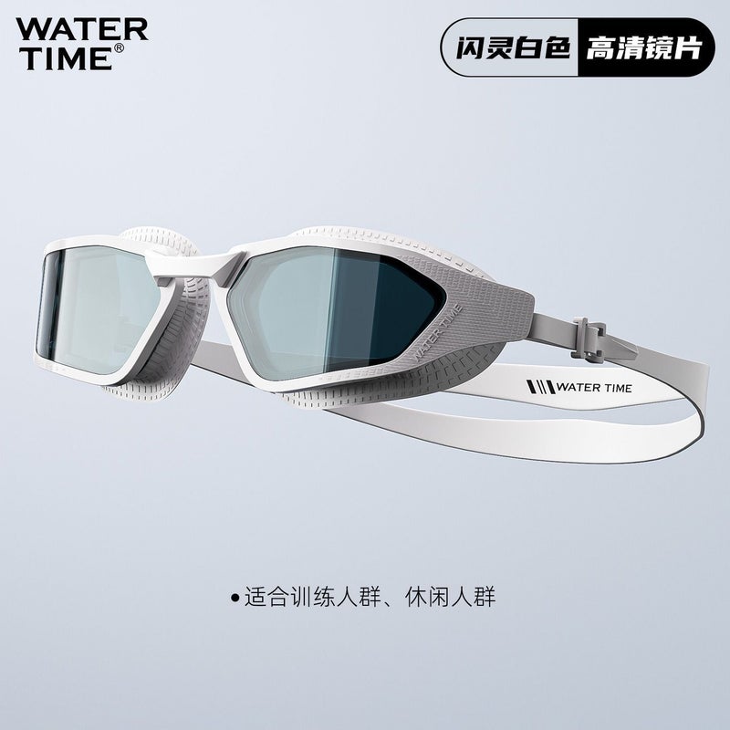 WATERTIME نظارات سباحة متسابق من ووترتايم بتصميم عالي الدقة ومضاد للضباب ومقاوم للماء، مناسبة للرجال والنساء وللمصابين بقصر النظر - Image 1