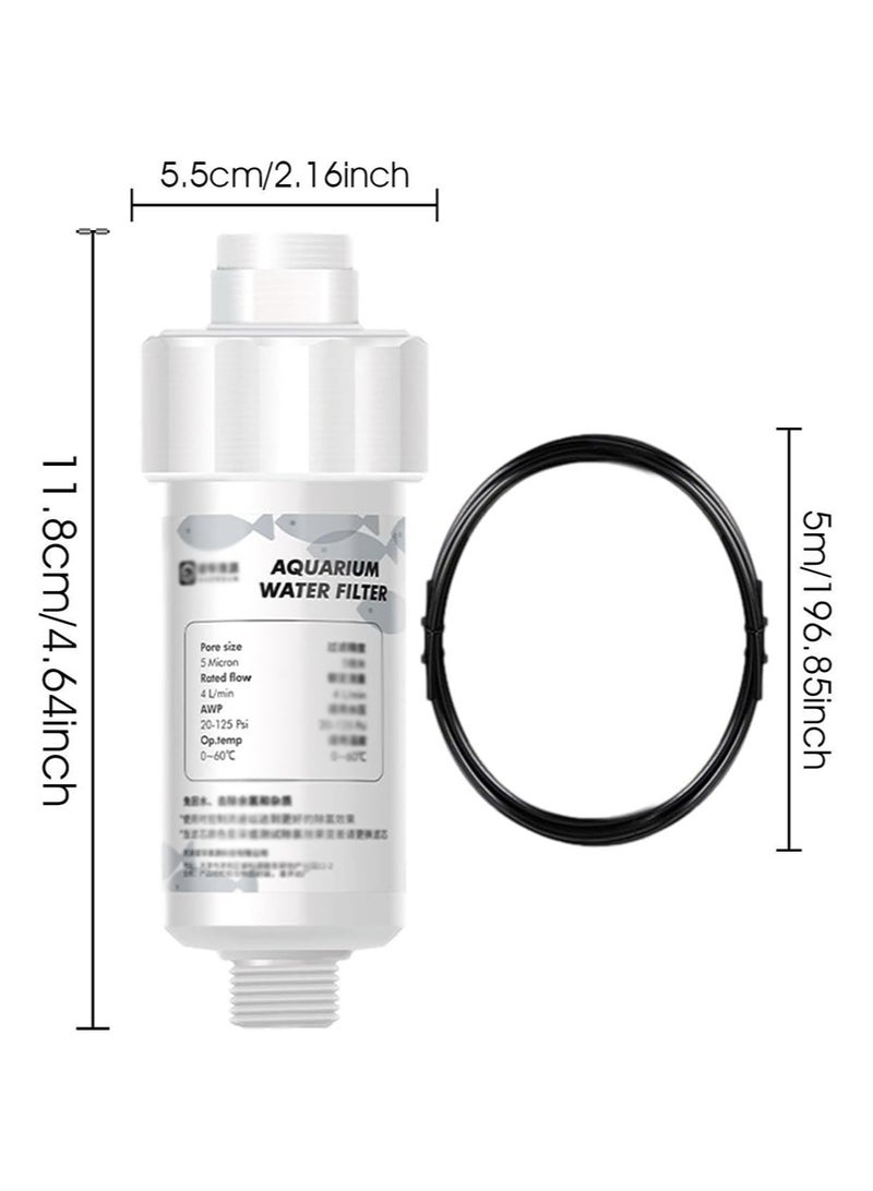 Aikanbo Aquarium Filter，Compact Tank Filter，High Efficiency Energy Saving Filter Includes 2 Replacement Cartridges and 5 Meter Hose Suitable for Betta Fish Tanks and Shrimp Tanks - Image 4