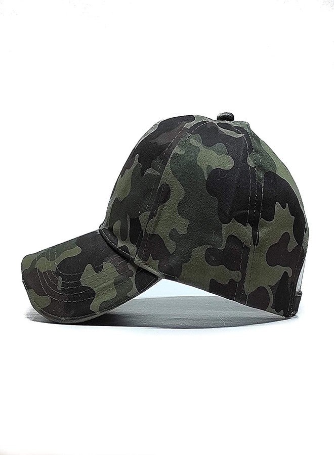 Missby® Men's and Women's Plain Army Stylish Adjustable Baseball Caps (Green, Free Size) - Image 4