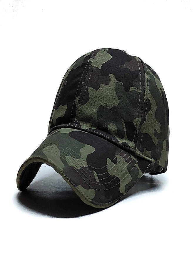 Missby® Men's and Women's Plain Army Stylish Adjustable Baseball Caps (Green, Free Size) - Image 1
